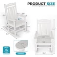 thumbnail image 6 of Oversized HDPE Outdoor Rocking Chair, All-Weather High Back Porch Rocker, White, 6 of 8