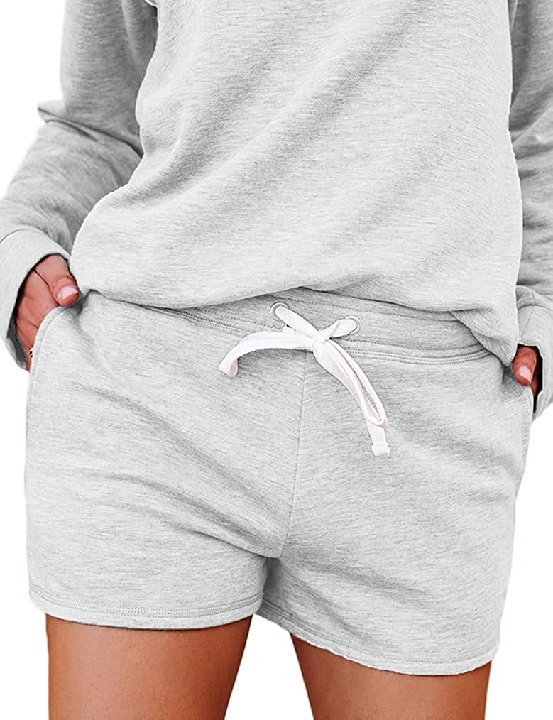 Womens Drawstring Sweat Shorts Athletic 