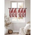 thumbnail image 4 of Red White Moire Semi Sheer Curtains 54 Inch Length 2 Panels Set, Modern Abstract Art Sheer Kitchen Curtain Privacy Voile Window Curtain for Living Room Bedroom Rod Pocket Drapes, 4 of 7