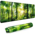 thumbnail image 1 of Desk Mat,Large Mouse Pad 35''''×15.6''''×0.12'''' XXL Extended Gaming Mouse Pad Mat with Non-Slip Base Stitched Eges Mousepad for Computer,Office,Keyboard and Laptop - Green Forest, 1 of 5
