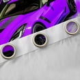 thumbnail image 4 of Castle Fairy Retro Racing Car Curtains Pack of 2 (42x84 Each) for Boys, Checkered Flag Print Curtains Blackout for Bedroom, Purple Black, 4 of 6