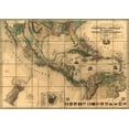 thumbnail image 2 of Vintage Maps 24x18 Black Ornate Wood Framed with Double Matting Museum Art Print Titled - Central America and The Antilles 1845, 2 of 4
