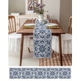 thumbnail image 6 of Blue Floral Table Runner Ethnic Boho Botanical Geometric Art Tablerunners 13 x 90 Inch, Table Decorations Tabletop Scarf for Summer Gathering Holiday Farmhouse Kitchen Dining Decor, 6 of 6