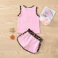thumbnail image 4 of Penkiiy Toddler Kids Baby Girls Leopard Print Vest Shorts Outfits Set Sports Clothes Princess Costume Casual Cartoon Printed 2-3 Years Pink On Clearance, 4 of 9