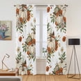 thumbnail image 2 of Kitchen Curtains 84 Inch Length 2 Panels, Pumpkin Floral Grommets Window Treatment Curtain, Thanksgiving Fall Botanical Leaves Thermal Curtains Drapes for Living Room/Bathroom, 2 of 9