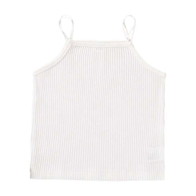 TZEWGL Casual Knit Vest Shirt For Toddler Sleeveless Ribbed Solid Straps Clothes For Infnants size 4-5T