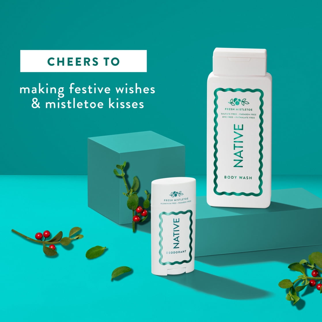 (2 pack) Native Limited Edition Fresh Mistletoe Mini Deodorant 0.35 oz