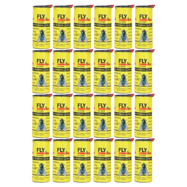24 tiras de papel para atrapar mosquitos, moscas e insectos, rollo de cinta para uso en interiores.