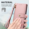 thumbnail image 4 of Feishell for iPhone 15 Case,RFID Blocking Wallet Case for Women Men,Premium PU Leather Credit Card Holder Zipper Pocket Magnetic Buckle Flip Kickstand Phone Case with Wrist Strap,Pink, 4 of 10