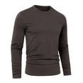 thumbnail image 4 of Men's Long Sleeve T-Shirt Solid Color Casual Basic Tee Comfortable Winter Top Breathable Soft Shirt Men's Oversized Tee Summer Tops Streetwear, 4 of 5
