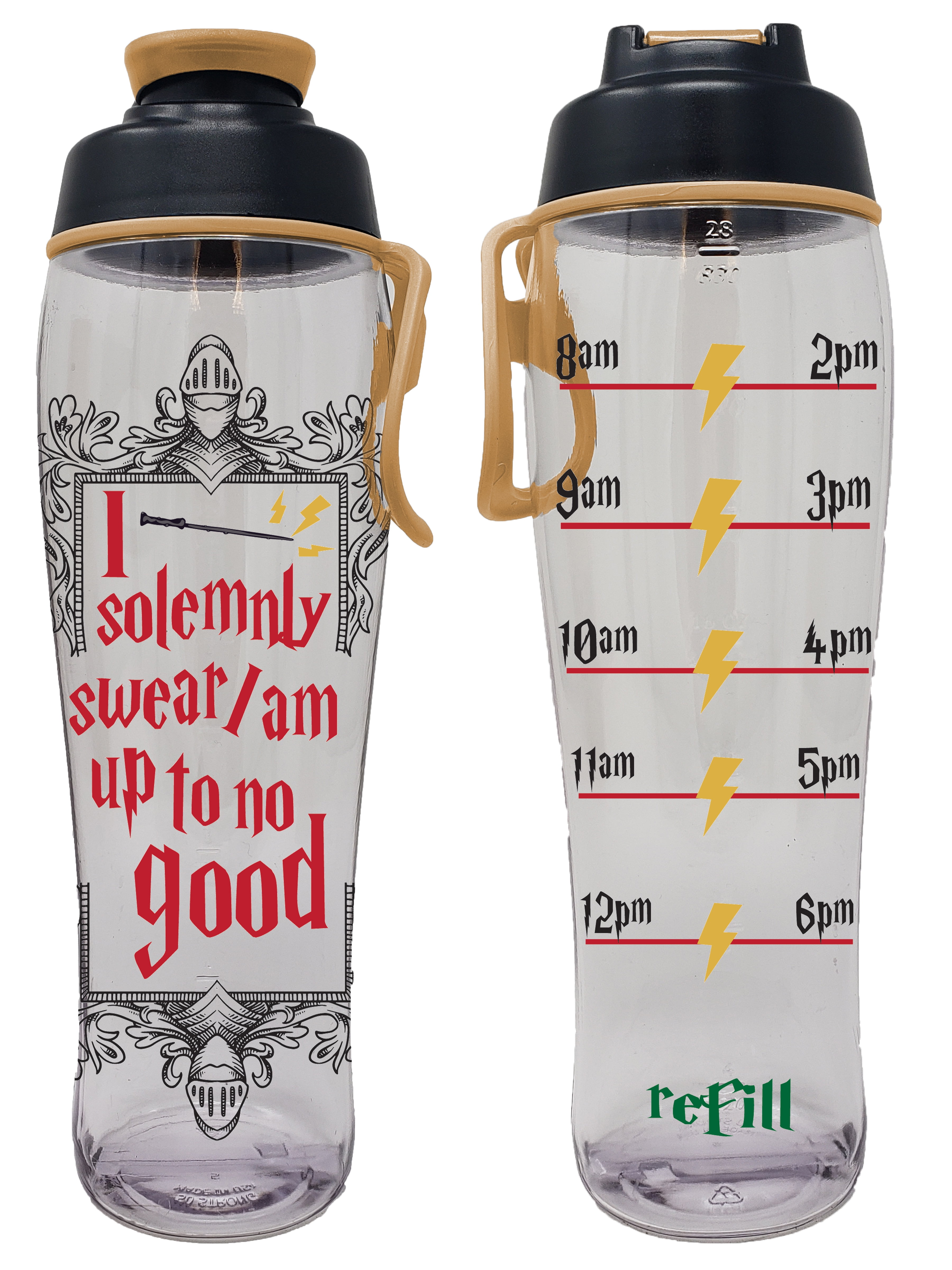 BPA Free Reusable Water Bottle with Time Marker 30 oz