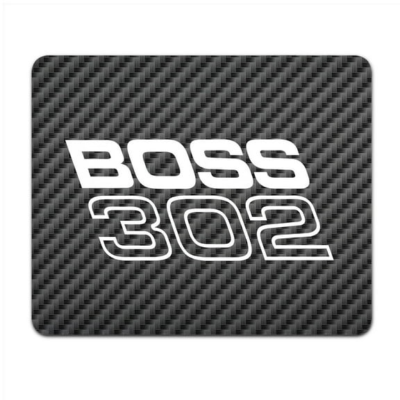 Ford Mustang Boss 302 Black Carbon Fiber Texture Graphic PC Mouse Pad