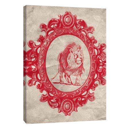PTM Images,Framed Lion in Crimson, 16x20, Decorati