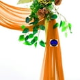 thumbnail image 3 of MDS pack of 2 panels (30" width width x 20Ft Long Long ) Wedding Arch Draping Fabric sheer Chiffon Fabric Drapery for Wedding Ceremony - Orange, 3 of 7
