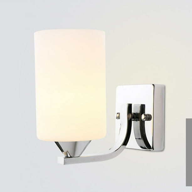 Bestgoods Silver Bathroom Wall Sconce 1 Light Pole Mount Single Lamp With Large Clear Glass Shade Vintage Industrial Lighting Fixture Com Bestgoods Silver Bathroom Wall Sconce 1, Bath Vanity Light Fixture Wall Mount With Plug In Receptacle