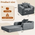 thumbnail image 2 of Akaber Futon Sofa Bed, 40" W Corduroy Sleeper Sofa Couch, Single Small Space Sofa Couch with Pillow, 2 of 9
