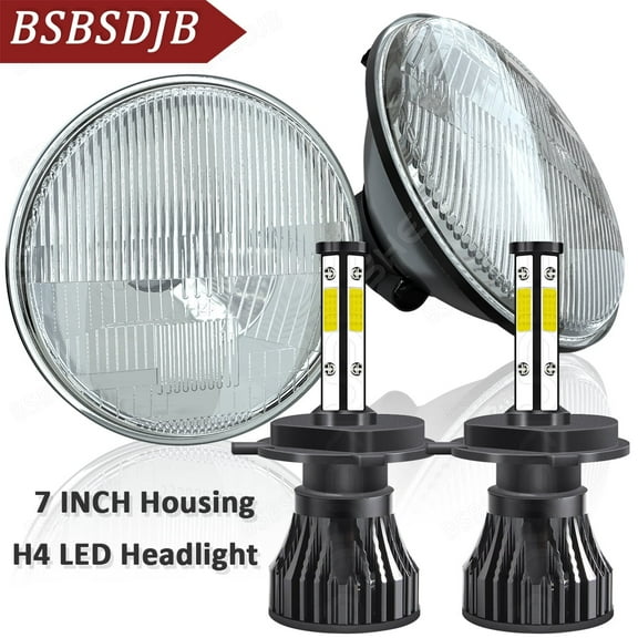 For Jeep Patriot 2008-2016 Pair 7" Round LED Headlights H4 High-Low Beam Light