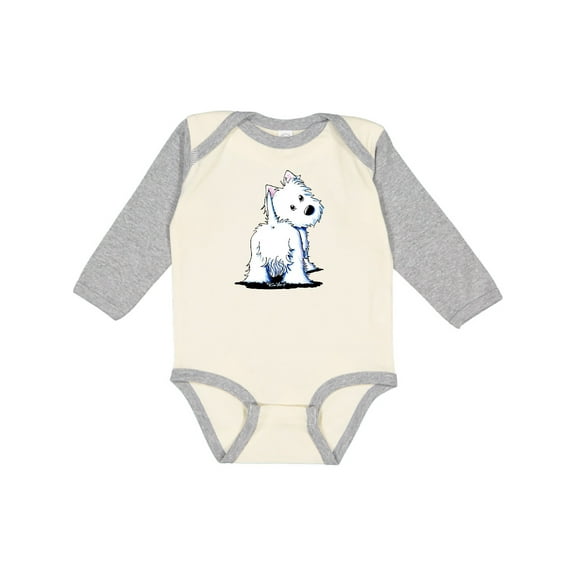 Inktastic Fluffybutt Westie Boys or Girls Long Sleeve Baby Bodysuit