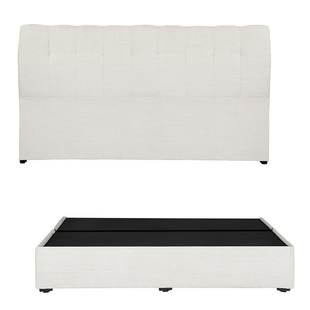 Box Base Cama King Size + Cabecera Nube Blanco