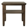 thumbnail image 3 of Saltoro Sherpi Plank Style End Table with Open Bottom Shelf and Tapered Feet, Brown, 3 of 5