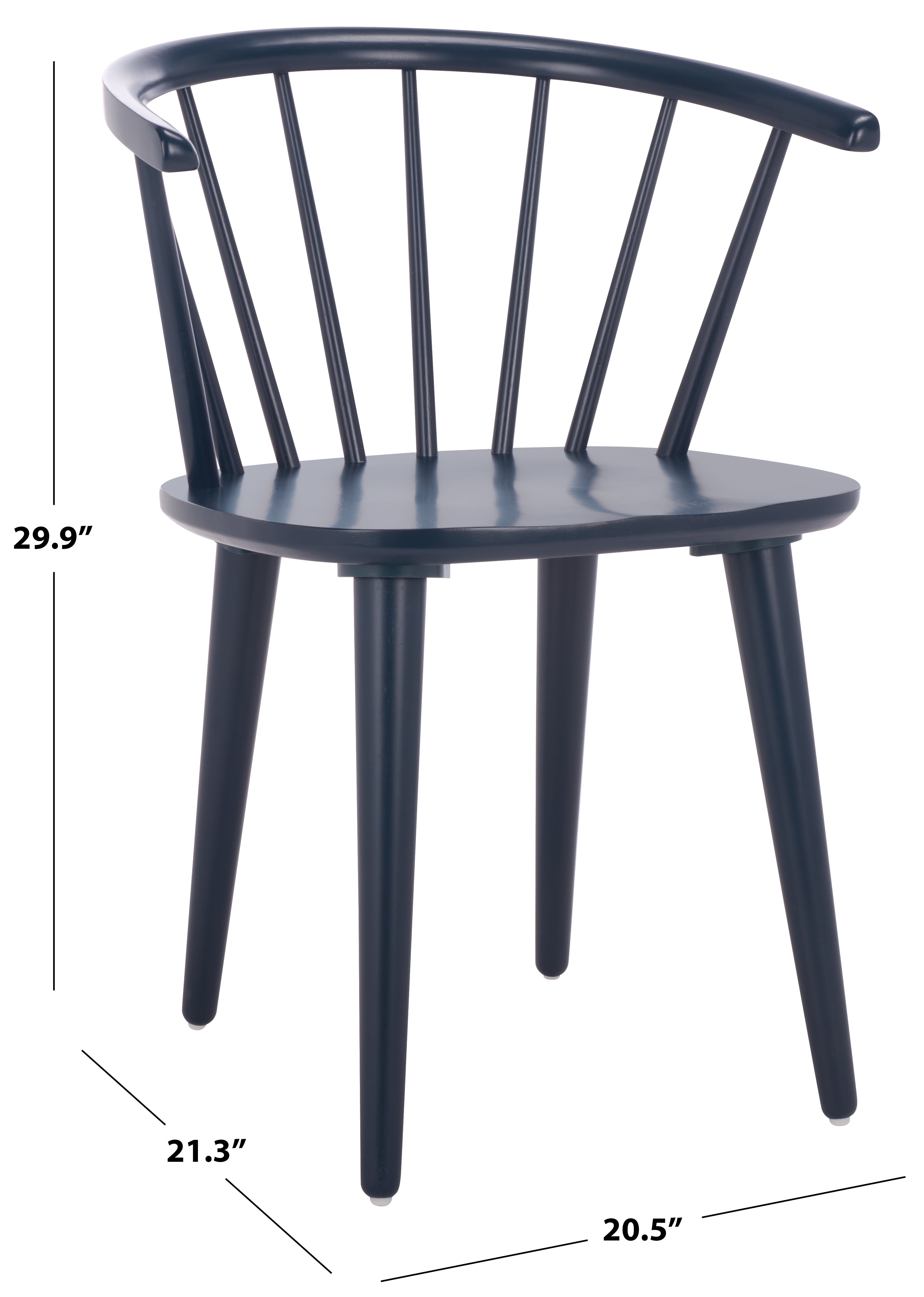 Safavieh Blanchard Scandinavian Wood Dining Side Chairs, Navy (Set of 2)