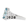 thumbnail image 3 of JackAni 10k Gold Simulated Aquamarine March Birthstone 2026 Class Graduation Ring - Size 5.25, 3 of 5