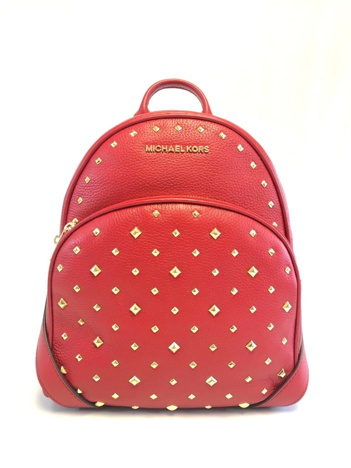 michael kors abbey medium studded backpack leather black