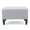 thumbnail image 2 of Grey Fabric Ottoman: Versatile Upholstered Footstool, Extra Seating, or Side Table for Living Room, 2 of 9