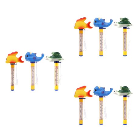 

wrea 3pcs Pool Thermometer Water Temp Tester with String Cute Animal Outdoor Baby Bathing Spa Cartoon Measure Long Tool