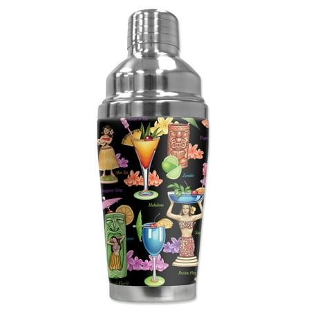 

Mugzie brand 16-Ounce Cocktail Shaker with Insulated Wetsuit Cover - Tropical Drinks