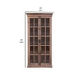 thumbnail image 5 of 88 Inch Tall Cabinet 4 Glass Panel French Doors Crown Molding Brown, 5 of 5