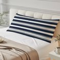 thumbnail image 5 of Navy Blue Gray Stripe Body Pillow Cover 20x54, Modern Farmhouse Horizontal Striped Decorative Pillowcase with Zipper, Microfiber Pillow Protector, Soft Breathable Long Lumbar Pillowcases for Women, 5 of 9
