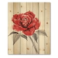 thumbnail image 3 of Designart 'Ancient Red Rose Flower I' Traditional Print on Natural Pine Wood, 3 of 5