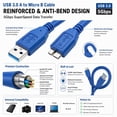 thumbnail image 4 of 6FT USB 3.0 A to Micro B Cable, 5Gbps High Speed Data Transfer Cord for External Hard Drive HDD SSD, Portable Hard Disk Box, DSLR Camera, Compatible with WD Seagate Toshiba Samsung External Drives, 4 of 8