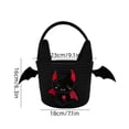 thumbnail image 4 of Sahpxhe Halloween Baskets Cute Bat Cotton Rope Woven Candy Basket,Handheld Storage Bucket Gift Basket for Trick or Treat,Halloween Party,9.1x6.3in Black-A, 4 of 8