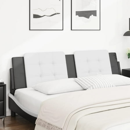 vidaXL Headboard Cushion White and Black