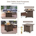 thumbnail image 5 of Costway 32'' Patio Square Fire Pit Table 50,000 BTU Propane Gas Table with Lid & Lava Rocks, 5 of 10