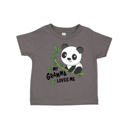 

Inktastic My Gramma Loves Me- cute panda Gift Toddler Boy or Toddler Girl T-Shirt