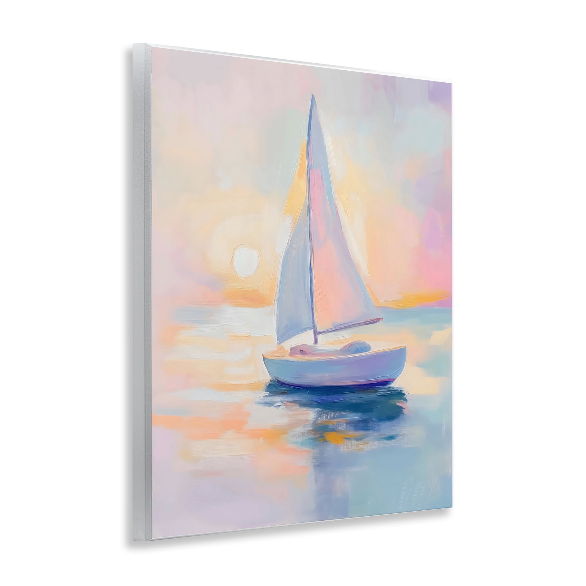 Stupell Industries Pastel Sailboat Toward Pink Horizon Wall Plaque Art, design by The Prints Vibe