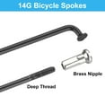 thumbnail image 3 of Uxcell 14G Bicycle Spokes, Stainless Steel J Bend 2mm MTB Spokes with Brass Nipples for Road Bikes Black 10.55 in, 3 of 6