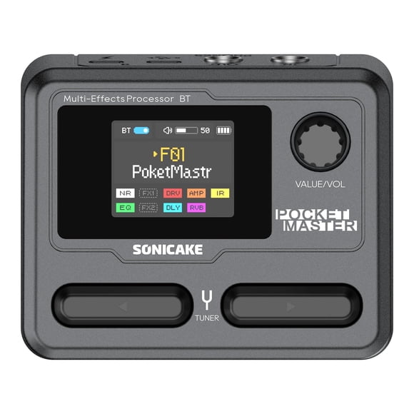 Pedal multiefectos SONICAKE Pocket Master con más de 100 efectos