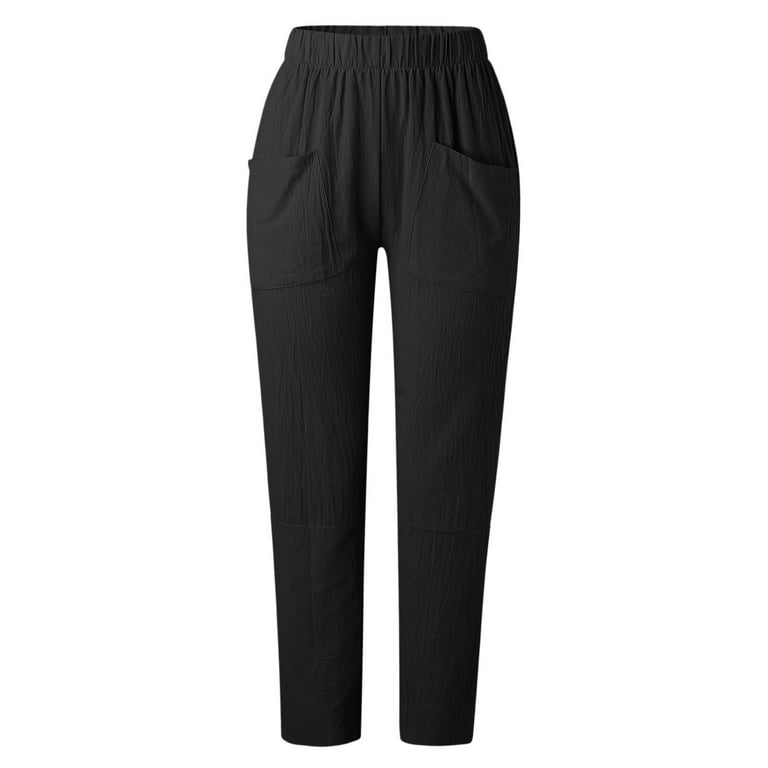 Womens Pants Casual Work Pants for Women Fashion Cotton And Linen