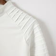 thumbnail image 6 of Mens Polo Shirts Zipper Slim Fit Stretch Shoulder Pleated Zip Mens Clothes,White,L, 6 of 6