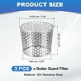 thumbnail image 2 of Uxcell 3.9" - 3.3" Gutter Guard Filter 3pcs 304 Stainless Steel Mesh Screen Vent Cover, 2 of 7