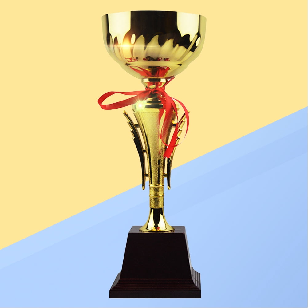 Supvox Sports Competition Trophy with Plastic Base and Elegant Golden Cup, Perfect for Award Ceremonies and Sporting Events