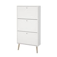 thumbnail image 3 of Pemberly Row Contemporary Shoe Cabinet with 3 Storage Drawers in White, 3 of 13