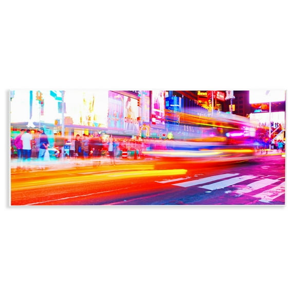 Stupell Industries Light Streaked Cityscape Scenery Photography Unframed Art Print Wall Art, 17 x 7