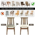 thumbnail image 4 of Dznils Waterproof Dining Chair Seat Covers Faux Leather Stretch Chair Slipcovers, 8 Pack, Beige, 4 of 9