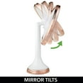 thumbnail image 6 of mDesign Modern Motion Sensor LED Lighted Makeup Bathroom Vanity Mirror, Large 8" Round, 3X Magnification, Hands-Free, Rechargeable and Cordless - White/Rose Gold, 6 of 8
