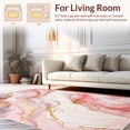 thumbnail image 2 of Flatwoven High Traffic Area Rug, Elegant Pink Marble Aesthetic, Non Slip, Stain Resistant, Washable Area Rugs for Living Room, Bedroom(Pink, 4X6), 2 of 8